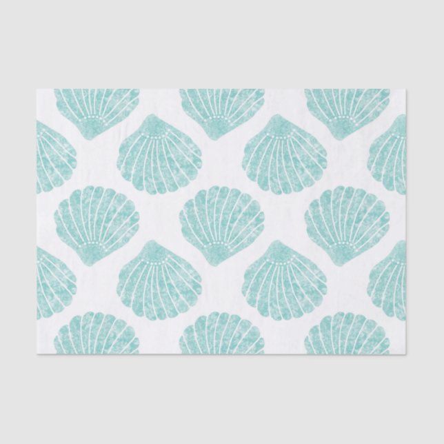 Papier Mousseline Motif Seafoam Seashell (Recto)