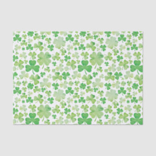 Papier Mousseline Motif Shamrock Jour de la Saint Patrick vert