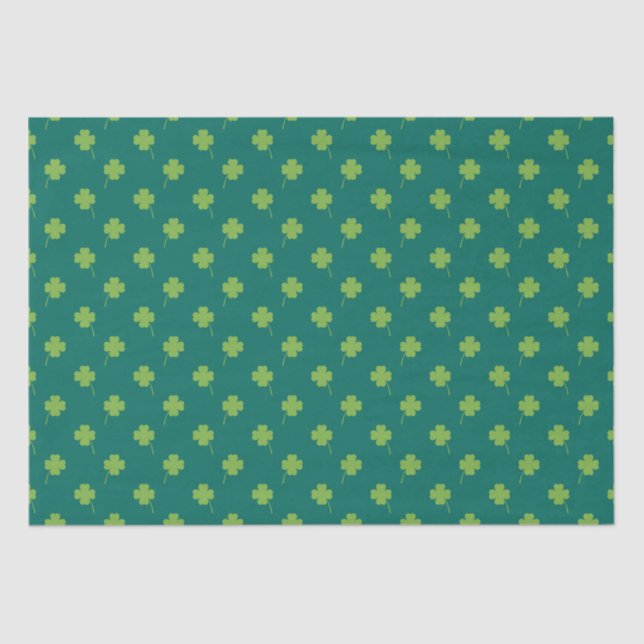 Papier Mousseline Motif shamrock vert (Recto)