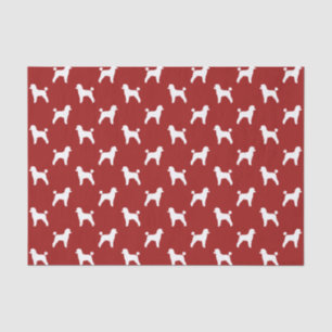 Papier Mousseline Motif silhouettes de caniche jouet rouge