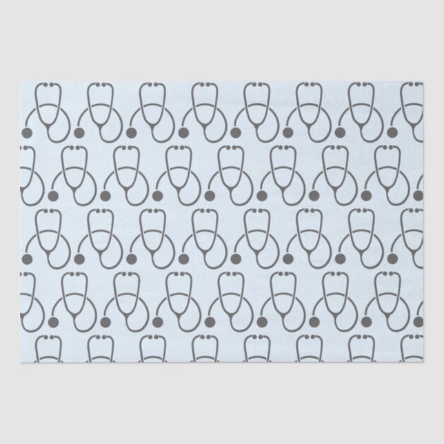Papier Mousseline Motif stylé gris stéthoscope (Recto)