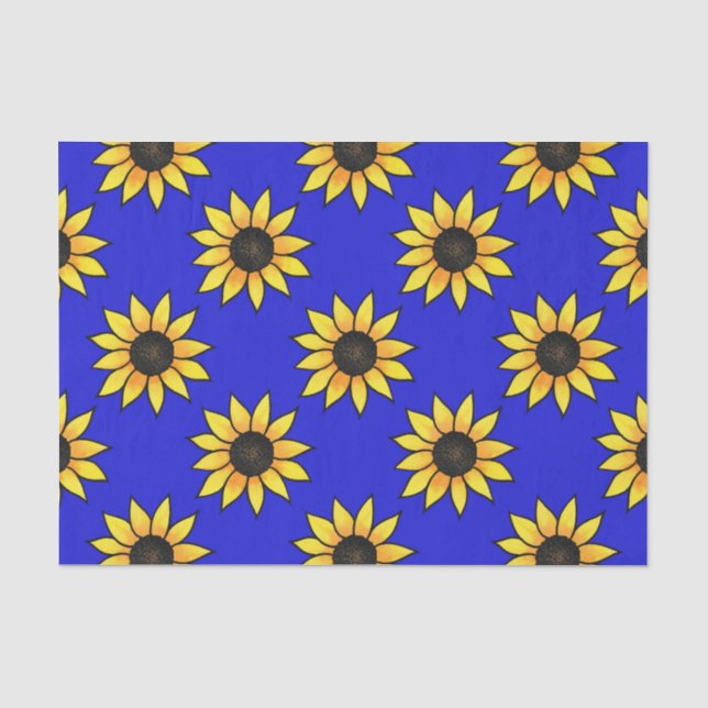 Papier Mousseline Motif tournesol 3 (Recto)