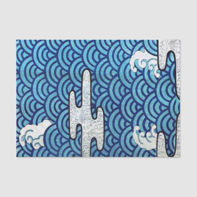 Papier Mousseline Motif traditionnel japonais (Recto)