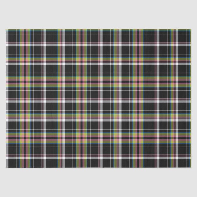 Papier Mousseline Motif traditionnel Olive Green Tartan moderne  (Recto)