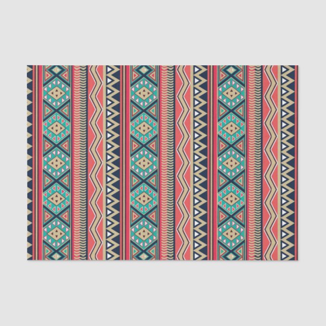 Papier Mousseline Motif tribal magique de rayure de mosaïque (Recto)