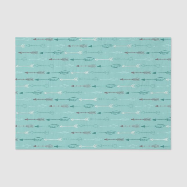 Papier Mousseline Motif tribal moderne Arrow & Feather (Recto)