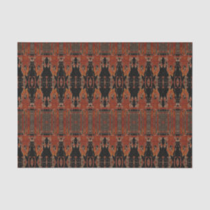 Papier Mousseline Motif tribal vintage Orange Black Art Bull crâne