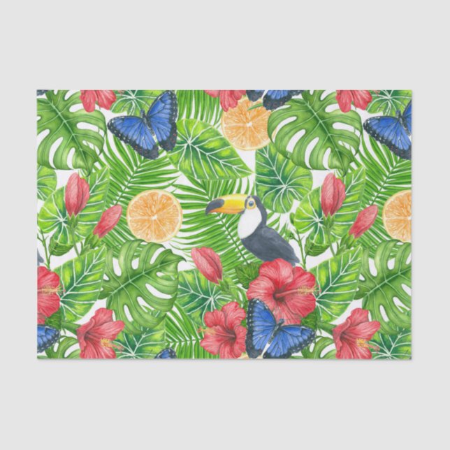 Papier Mousseline Motif tropical (Recto)