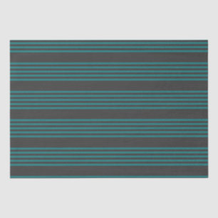 Papier Mousseline motif turquoise et charbon de bois à cinq bandes