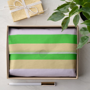 Papier Mousseline Motif vert, blanc et orange