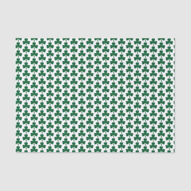 Papier Mousseline Motif vert de shamrock (Recto)