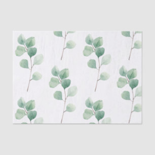Papier Mousseline Motif vert d'Eucalyptus 