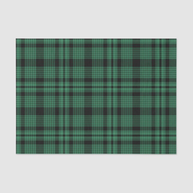 Papier Mousseline Motif vert et noir de plaid (Recto)