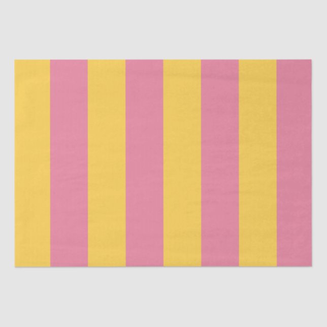 Papier Mousseline Motif vertical vibrant rose et jaune (Recto)