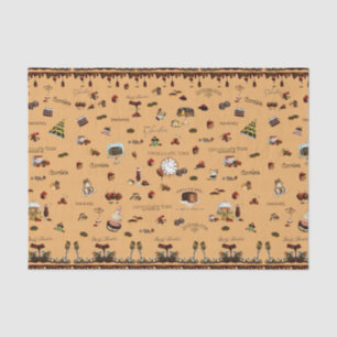 Papier Mousseline Motif vintage au chocolat