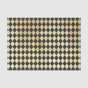 Papier Mousseline Motif vintage Black & Gold Harlequin