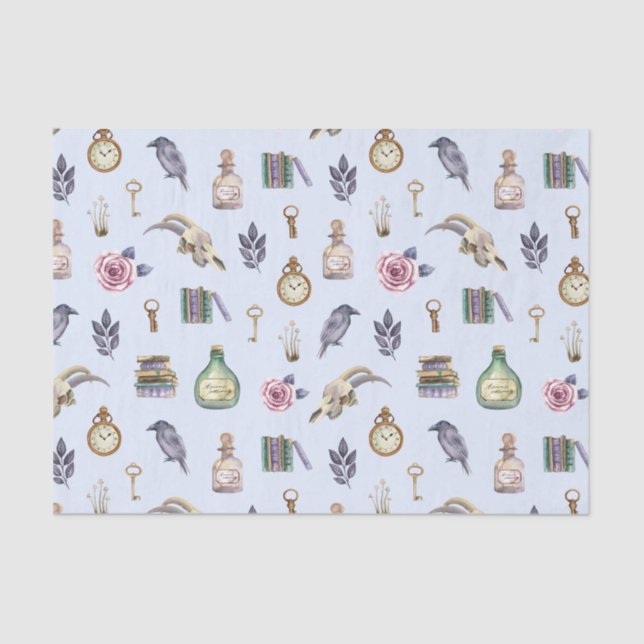 Papier Mousseline Motif vintage d'alchimie (Recto)