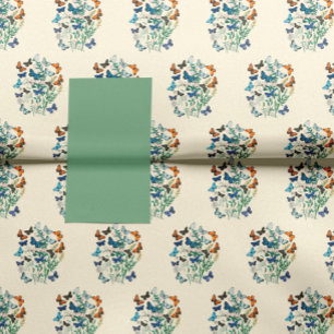 Papier Mousseline motif vintage de fleurs et de papillons