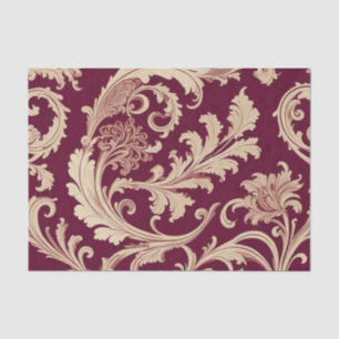 Papier Mousseline Motif Vintage marron et beige