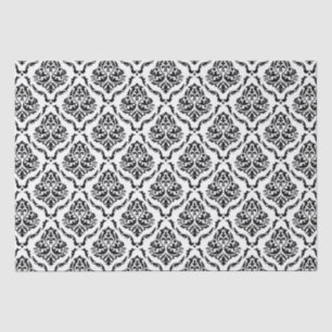 Papier Mousseline Motif vintage noir et blanc