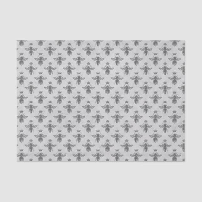 Papier Mousseline Motif vintage Queen Bee (Recto)