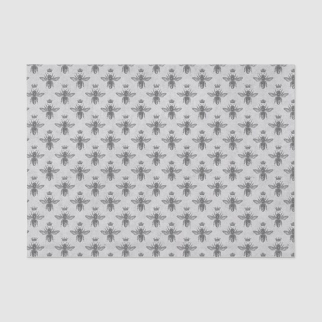 Papier Mousseline Motif vintage Queen Bee (Recto)
