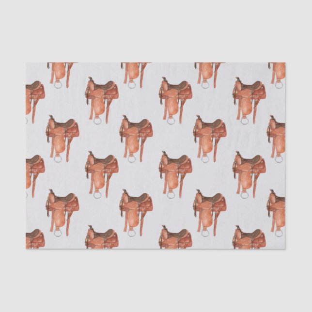 Papier Mousseline Motif Western Saddles (Recto)
