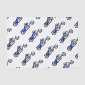 Papier Mousseline Moto 1 - Bleu