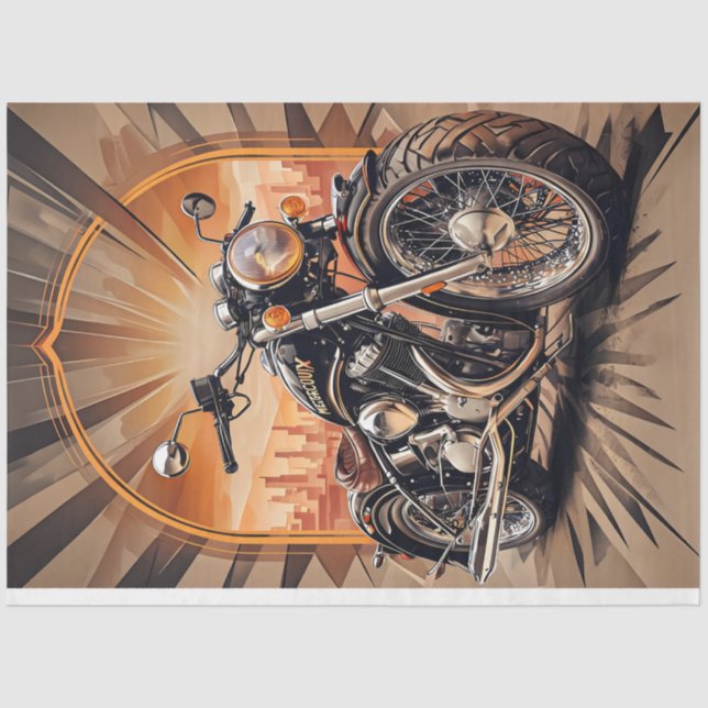 Papier Mousseline Moto avec couleurs arrière - plan de la ville Papi (Recto)