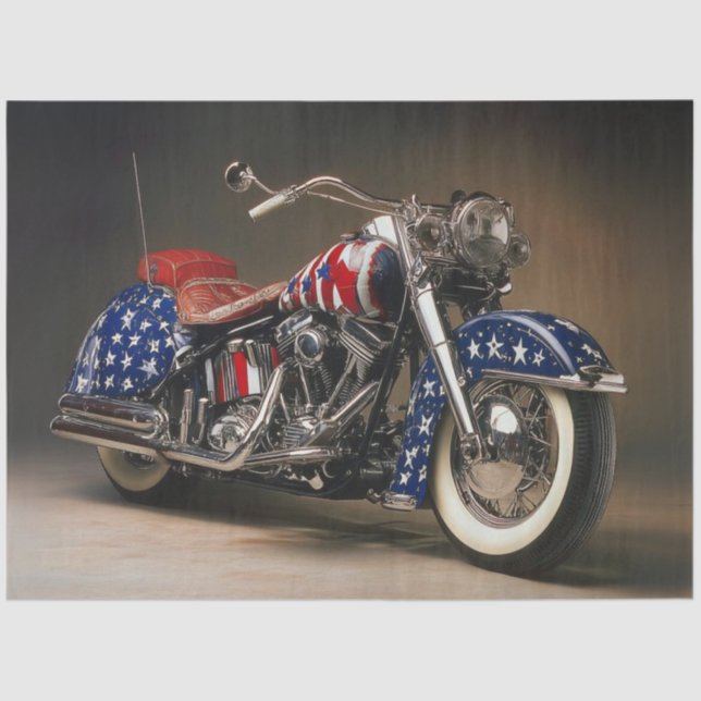 Papier Mousseline Moto Drapeau American Spirit Personnalisé (Recto)