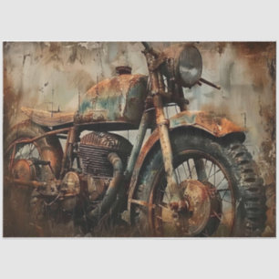 Papier Mousseline Moto métal et rouille