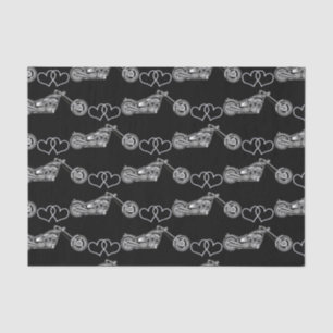 Papier Mousseline Moto personnalisée noire argentée pour motard
