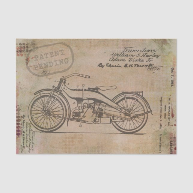 Papier Mousseline Motorcycle vintage (Recto)