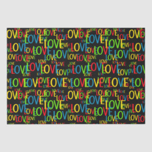 Papier Mousseline Mots Colorés D'amour