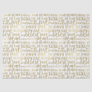Papier Mousseline Mots Gold Inspiration