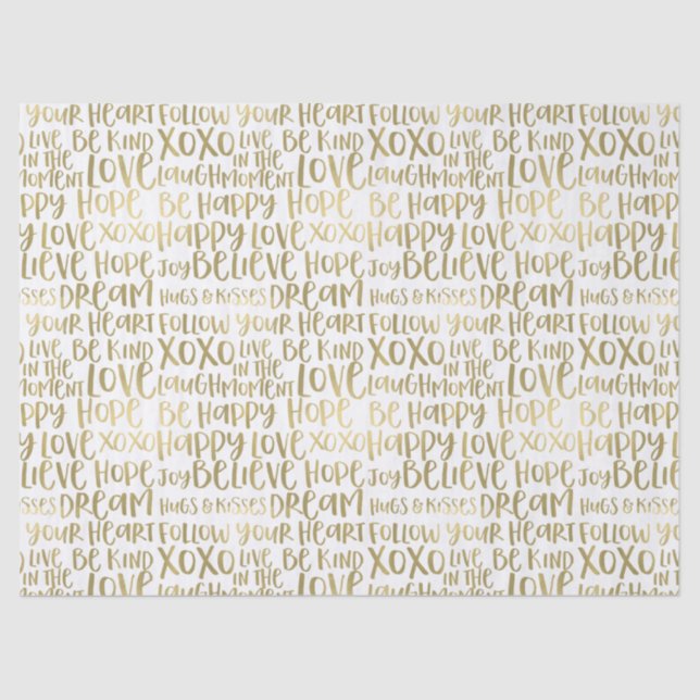 Papier Mousseline Mots Gold Inspiration (Recto)
