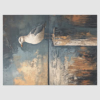 Mouette de mer sur une peinture à l'huile post déc