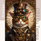 Mousseline Cute Cat Steampunk Hat Tissue paper
