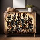 Mousseline Dog Family Steampunk Hat Tissue paper