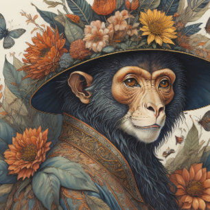 Papier Mousseline Mousseline Flower Hat Monkey chimp v5 Tissue paper
