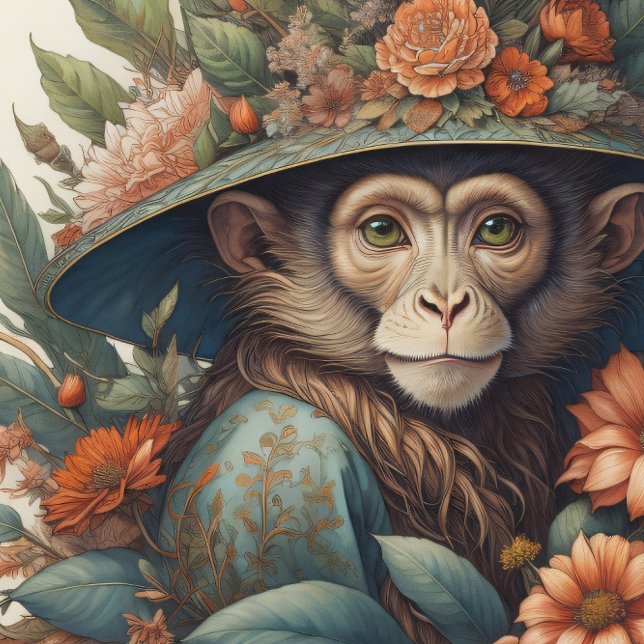 Papier Mousseline Mousseline Flower Hat Monkey chimp v9 Tissue paper (Créateur téléchargé)