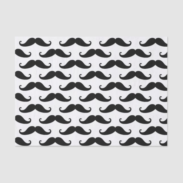 Papier Mousseline Moustache noire et blanche de guidon d'amusement (Recto)