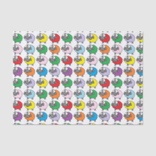 Papier Mousseline Moutons d'arc-en-ciel