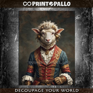 Papier Mousseline Moutons nobles de la Renaissance en robe royale