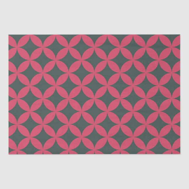 Papier Mousseline Moyenne Du Siècle Géométrique Rétro Moderne Rose C (Recto)