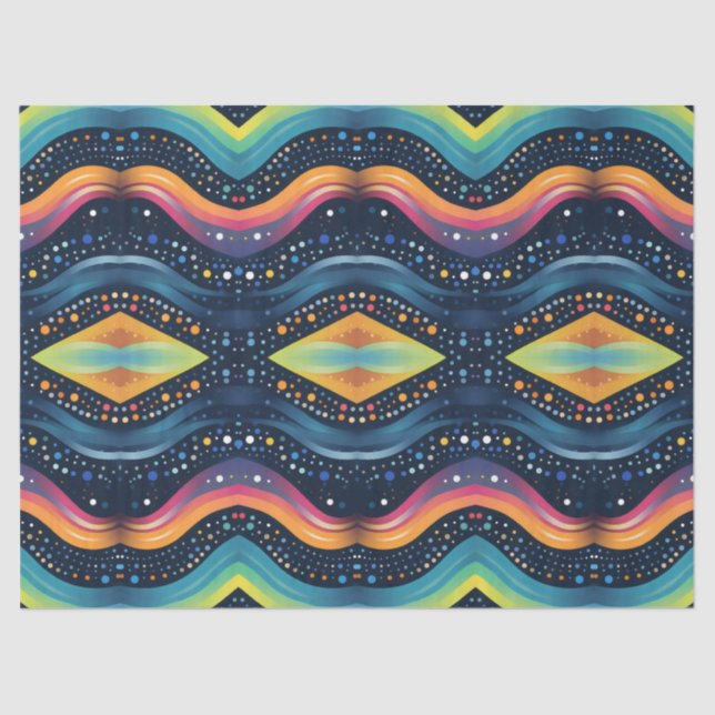 Papier Mousseline multicolore vague (Recto)