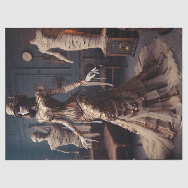 Papier Mousseline Mummy Queen Steampunk Découpage gothique victorien (Recto)