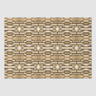 Papier Mousseline Mur en pierre Tan Sud-Ouest Rustique Motif géométr