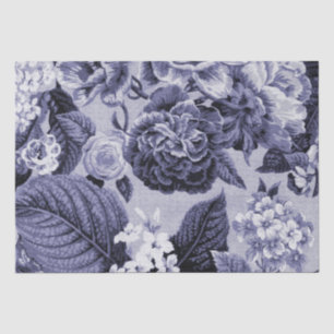 Papier Mousseline Mûre Toile floral vintage pourpre bleu No.1