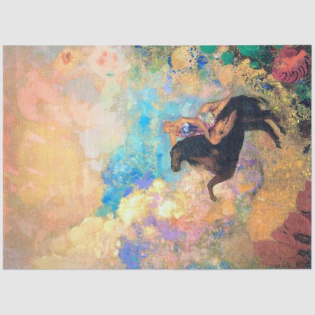 Papier Mousseline Muse sur Pegasus, Redon (Recto)